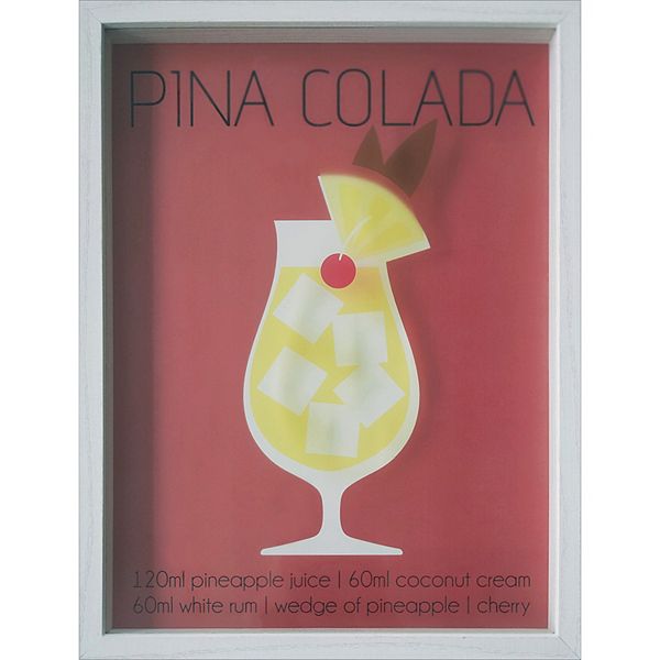 Pina Colada Cocktail Recipe Layered Framed Wall Art Unbranded