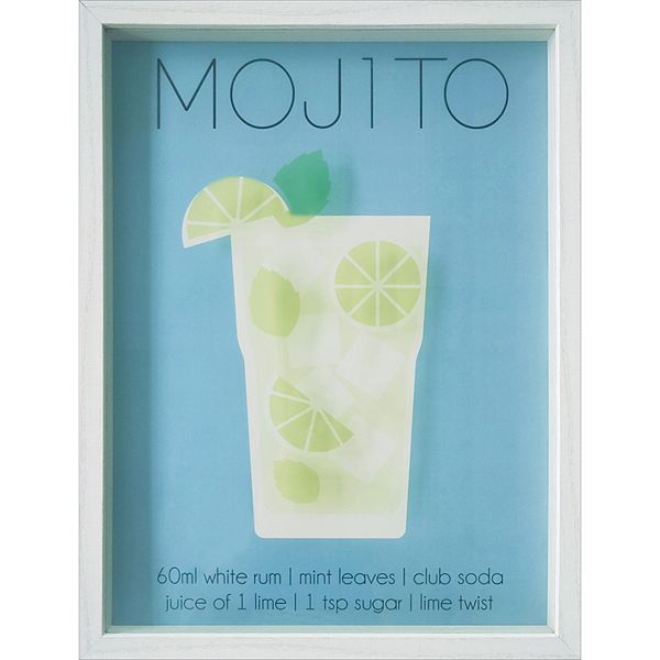 Mojito Cocktail Recipe Layered Framed Wall Art Unbranded