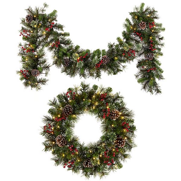 National Tree Company Artificial Iced Berry Pine Wreath & Garland Set National Tree Company