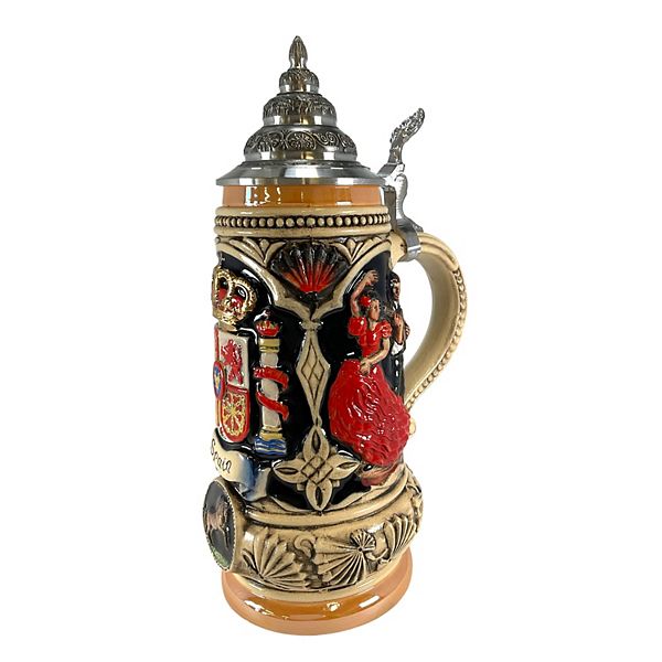 Pinnacle Peak Trading Spain Coat Of Arms Spanish Matador And Dancers Le German Beer Stein .5 L Pinnacle Peak Trading Company