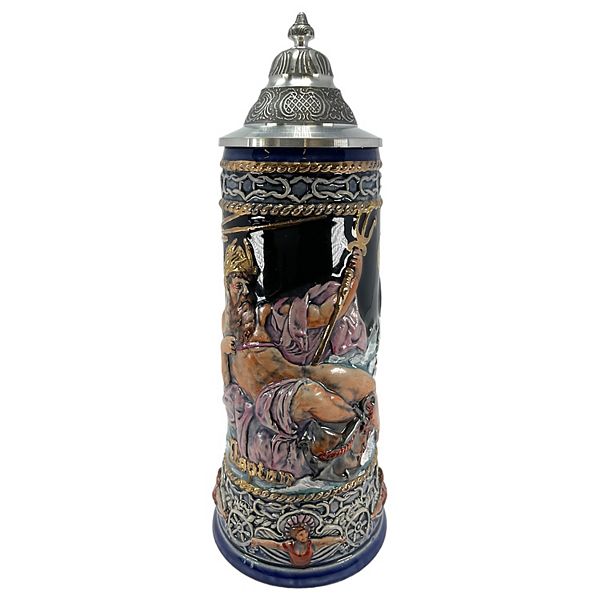 Pinnacle Peak Trading Le Neptune God Of The Seas With Mermaid Handle German Beer Stein .75 Liter Pinnacle Peak Trading Company