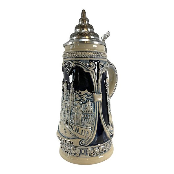 Pinnacle Peak Trading Munchen Munich Church Portraits Blue Relief Le German Beer Stein .5 L Pinnacle Peak Trading Company