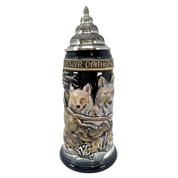 Pinnacle Peak Trading Power Of The Pack Wolves In The Snow German Beer Stein Pinnacle Peak Trading Company