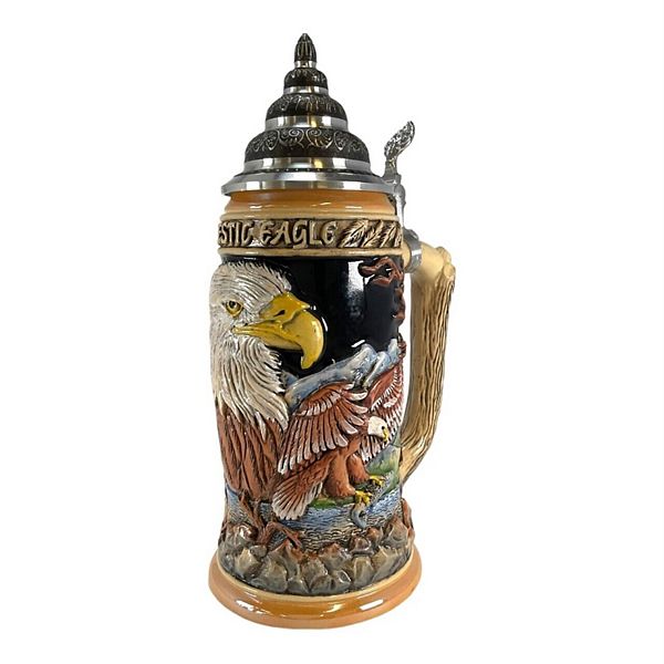 Pinnacle Peak Trading Majestic Bald Eagles Le German Stoneware Beer Stein .75 L Made In Germany Pinnacle Peak Trading Company