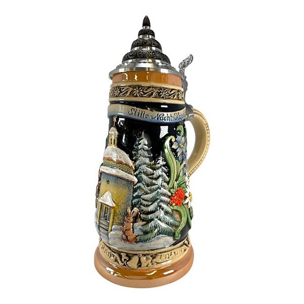 Pinnacle Peak Trading Silent Night Chapel Le German Stoneware Christmas Beer Stein .5 L Pinnacle Peak Trading Company