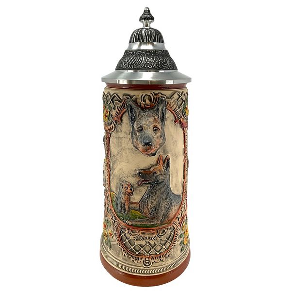 Pinnacle Peak Trading Le German Shepherd Dog German Beer Stein .75 Liter Made In Germany Pinnacle Peak Trading Company