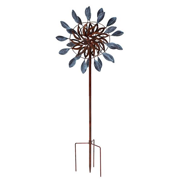 Sunnydaze Whirling Petals Powder-coated Iron Wind Spinner - 48"h Sunnydaze Decor