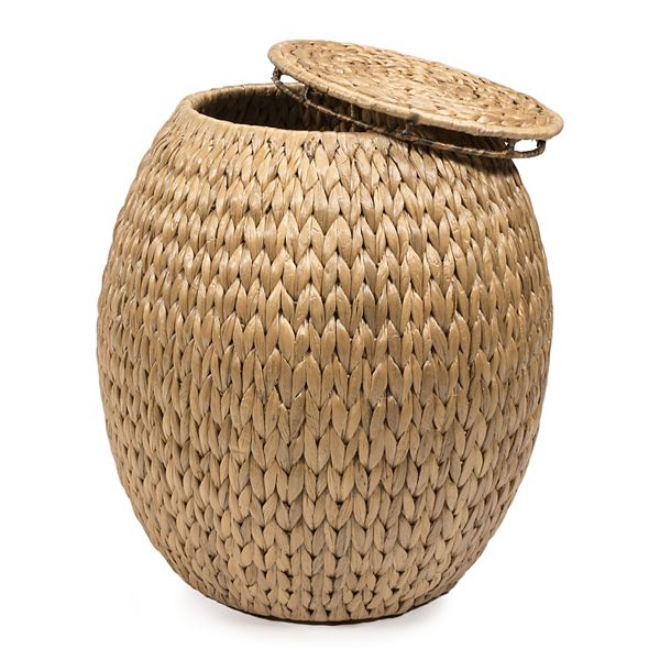 Colt Coastal Bohemian Handwoven Hyacinth Storage Stool With Lid Happimess