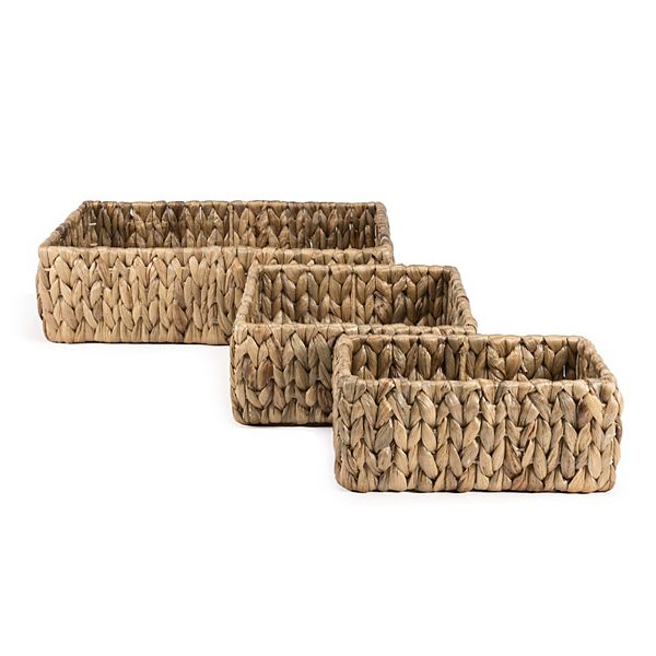 Tress Minimalist Hand-woven Hyacinth Nesting Baskets Happimess