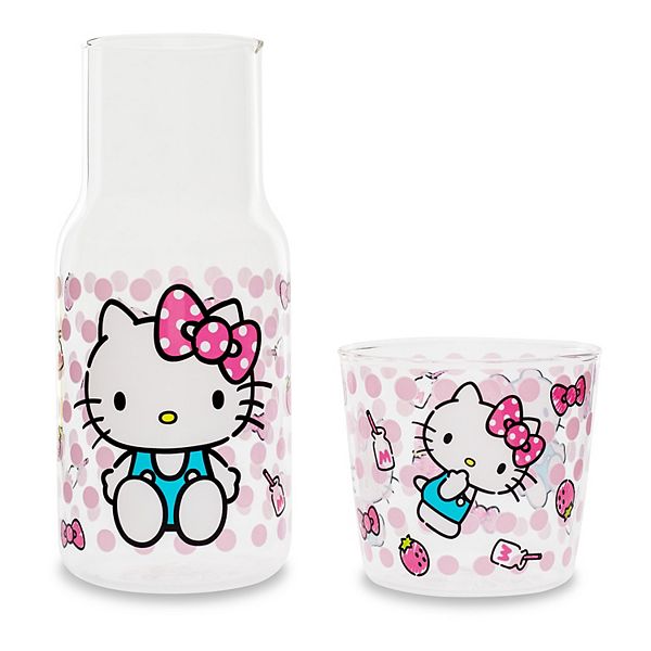 Hello Kitty Boxed 18oz Glass Water Pitcher with Cup Licensed Character