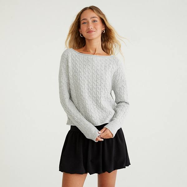 Juniors' Aeropostale Cable Crew Sweater AEROPOSTALE