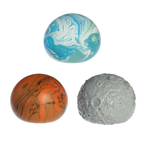 Aurora Toys Mini Multicolor 2" Earth, Moon, And Mars Balls Engaging Toy Aurora