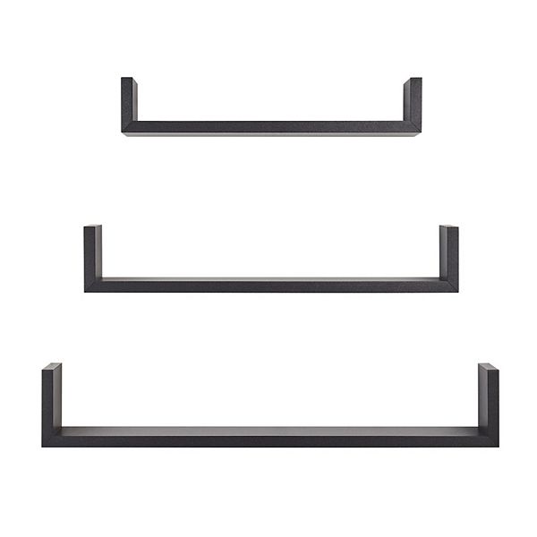 Aalto U-shaped Floating Wall Shelves - Set Of 3 Sizes Danya B