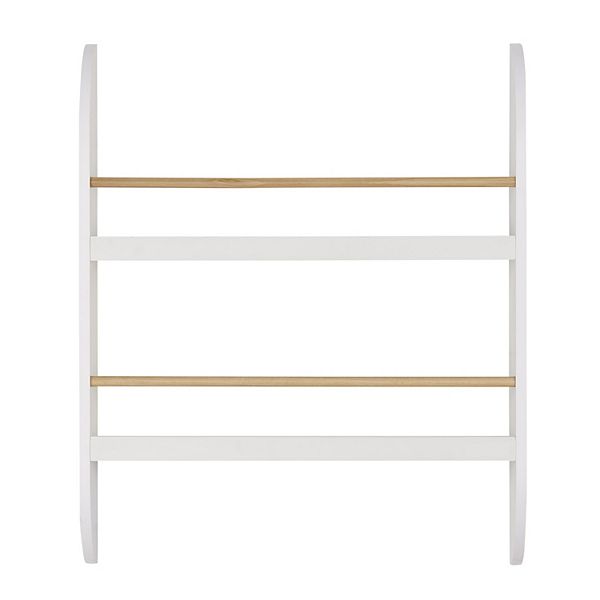 Steiner White Rounded Contemporary 2-Tier Kids Book Or Magazine Storage Wall Mount Bookcase Danya B