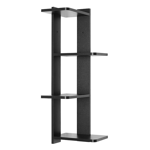 Alvar Corner 4-tier Floating Ledge Column Wall Shelf Danya B