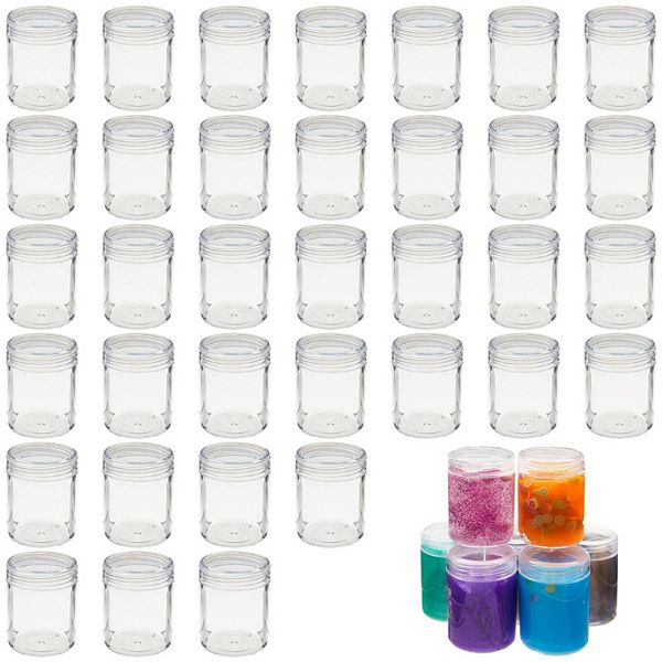 35-pack 1.2oz Clear Plastic Jars With Lids For Slime, Craft Supplies Juvale