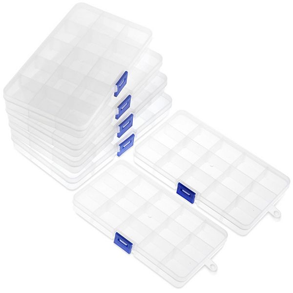 Clear Jewelry Box 6-pack Plastic Bead Storage Container Earrings Organizer Juvale