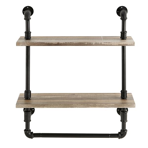 Olivia Double Shelf Unit With Towel Rod Danya B