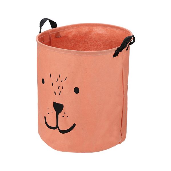 1 Pcs 40l Foldable Cylindrical Laundry Basket For Laundry Room Orange 15.75"x13.78" Unique Bargains