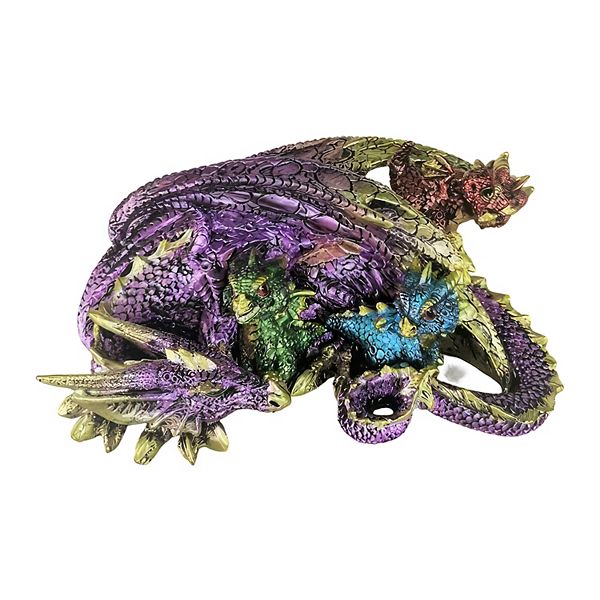 Fc Design 6.75"w purple Dragon With Babies Figurine Decoration Home Room Decor F.C Design