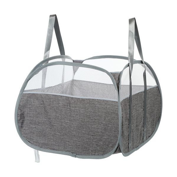 1 Pcs 90l Folding Laundry Basket Breathable Hamper Basket For Bathroom Unique Bargains