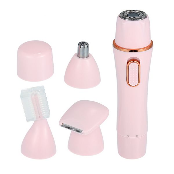 4 In 1 Usb Electric Hair Trimmer Removers For Eyebrow, Legs, Bikini, Nose Pink Unique Bargains