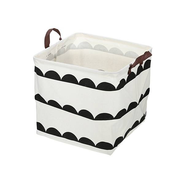 1 Pcs 30l Foldable Square Laundry Basket For Laundry Room Black White Semicircle Unique Bargains