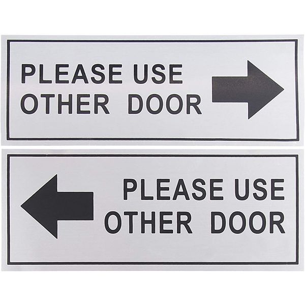 2-pack Please Use Other Door Signs - Metal Please Use Other Door Signs Aluminum Juvale