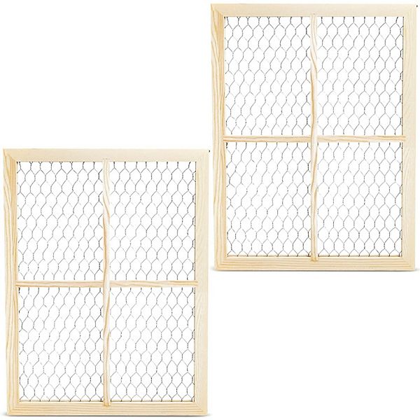 2 Pack Unfinished Chicken Wire Window Picture Frame Set For Home Decor 12 X 16" Bright Creations