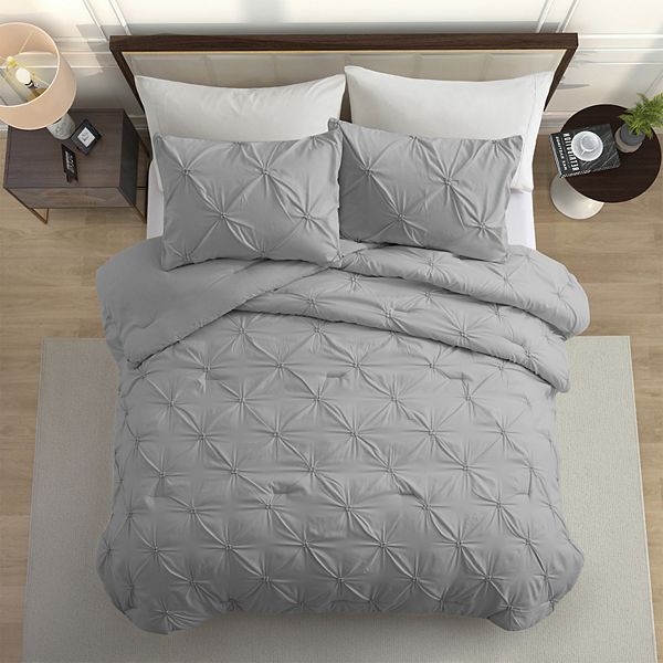 Unikome Pintuck Bed Comforter Set- All Season Down-alternative Comforter Set UNIKOME