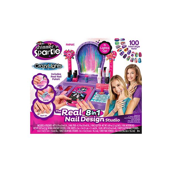 Cra-Z-Art Shimmer 'N Sparkle Crazy Lights The Real 8-in-1 Nail Design Studio Cra-Z-Art