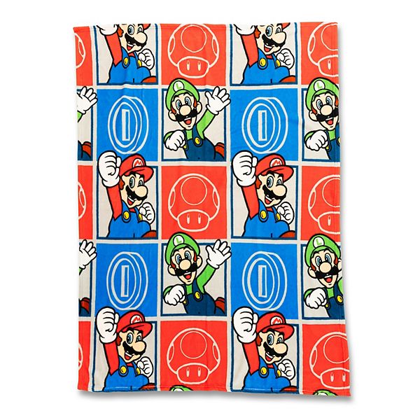 Super Mario Check Mates Throw Blanket Licensed Character