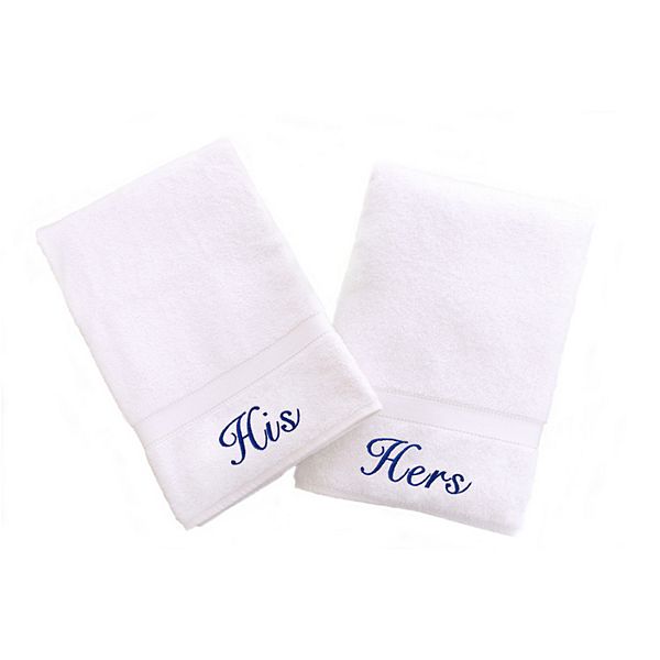 Linum Home Textiles 2-Pack "His" and "Hers" Denzi Hand Towels Linum Home