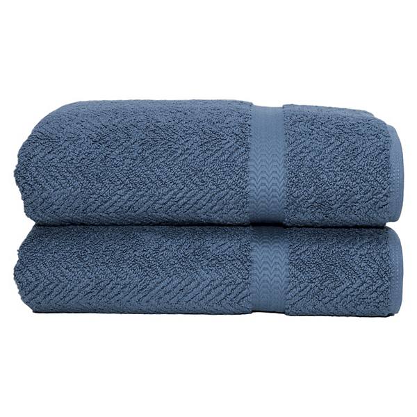 Linum Home Textiles Turkish Cotton Herringbone Set of 2 Bath Sheets Linum Home