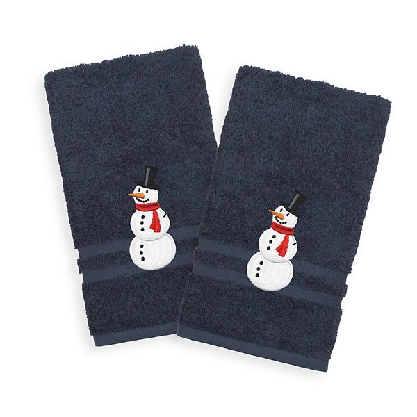 Linum Home Textiles 2-Pack Snowman Embroidered Denzi Hand Towels Linum Home