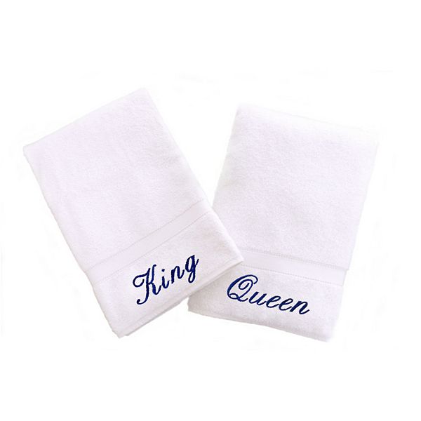 Linum Home Textiles 2-Pack "King" and "Queen" Denzi Hand Towels Linum Home