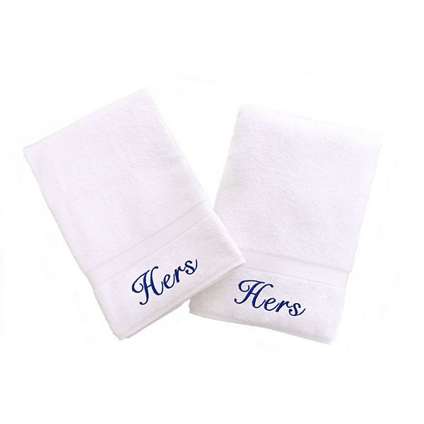 Linum Home Textiles 2-Pack "Hers" and "Hers" Denzi Hand Towels Linum Home