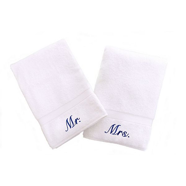 Linum Home Textiles 2-Pack "Mr." and "Mrs." Denzi Hand Towels Linum Home