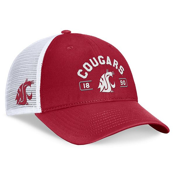 Регулируемая красно-белая кепка Washington State Cougars Free Kick Trucker с вышивкой Top of the World