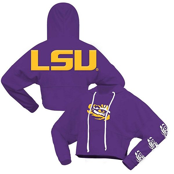 Женская Футболка Spirit Jersey Фиолетовая LSU Tigers Оверсайз Cropped Pullover Hoodie Spirit Jersey