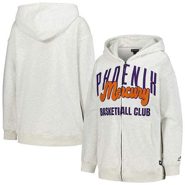 Серое худи с капюшоном The Wild Collective и логотипом Phoenix Mercury с полным закрытием The Wild Collective