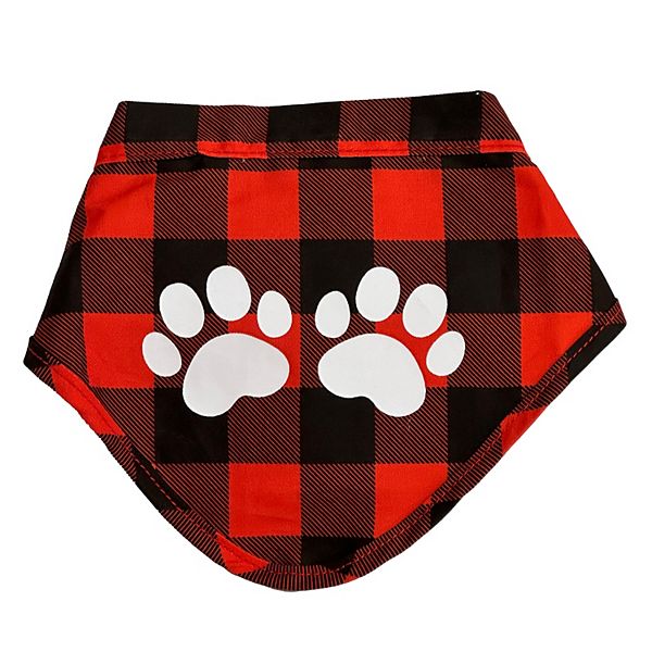 Собачья бандана Buffalo Plaid, хлопковая, с отпечатками лап, в 2 размерах Woof