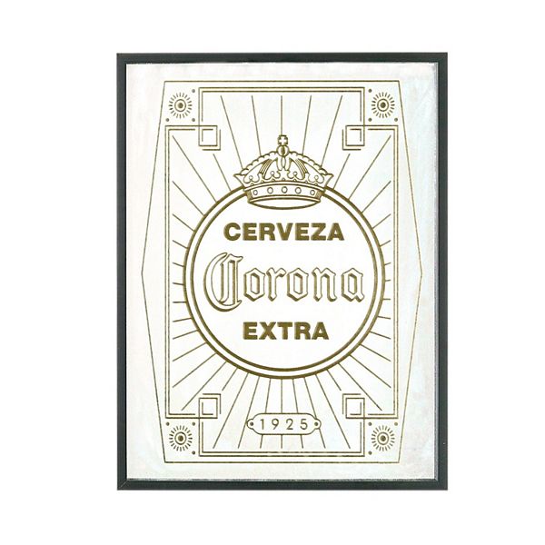 American Art Décor Corona Extra Silkscreen Framed Bar Sign Wall Decor American Art Décor