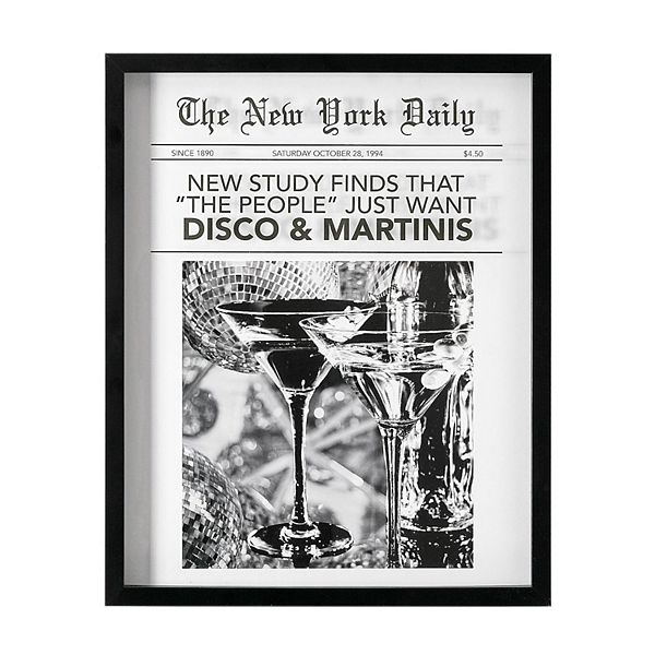 American Art Décor New York Daily Printed Glass Framed Wall Decor American Art Décor