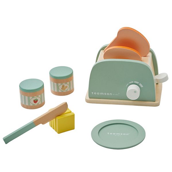 Teamson Kids Kids Wood Play Toaster & Accessories Playset Teamson Kids