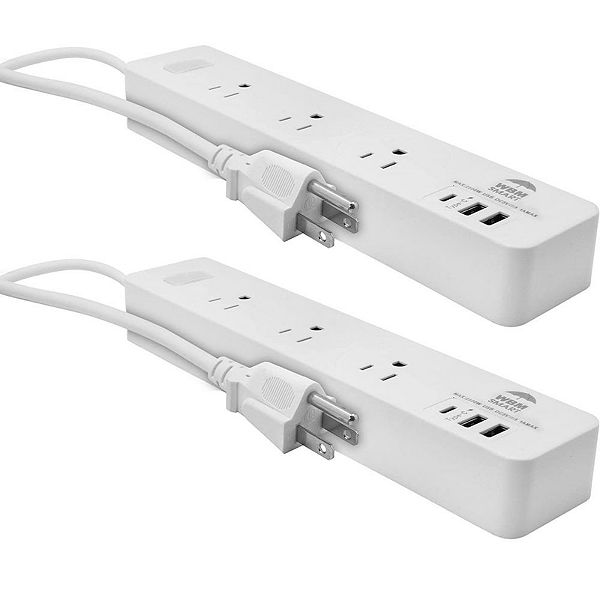 WBM Extension Cord Socket 5.9 Ft With 2 Usb and C Type Port - 2 pcs WBM Smart