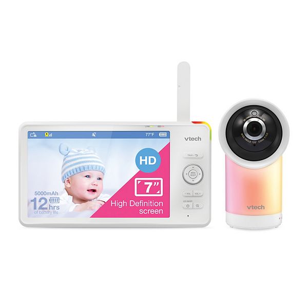 VTech 1080p Smart WiFi Remote Access 360 Degree Pan & Tilt Video Baby Monitor with Night Light VTech