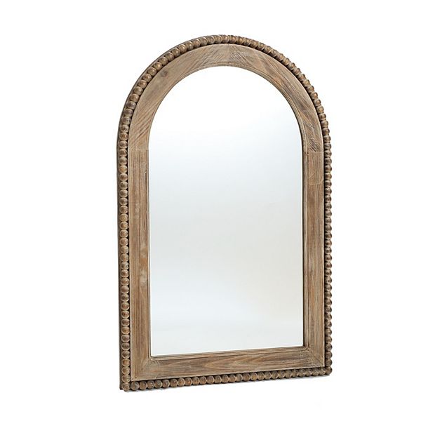 LuxenHome Wood Framed Arch Window Wall Mirror Luxen Home