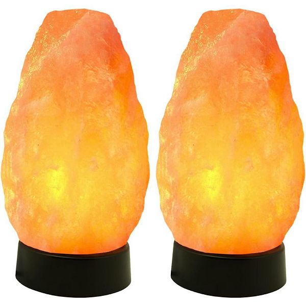 Himalayan Glow Multi-color Crystal Rock Night Light With Plastic Base, Pack Of 2 Himalayan Glow