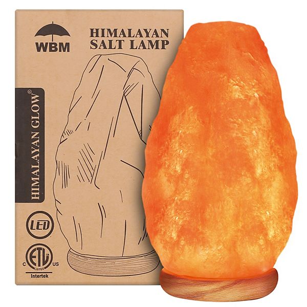 Himalayan Glow Salt Lamp, Pink Crystal Salt, Neem Wood Base, Dimmer Switch , 9 Lbs Himalayan Glow